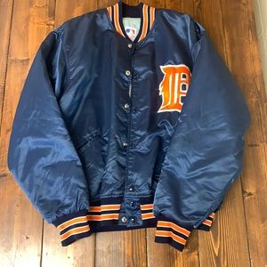 Vintage 1980s Detroit satin varsity style jacket